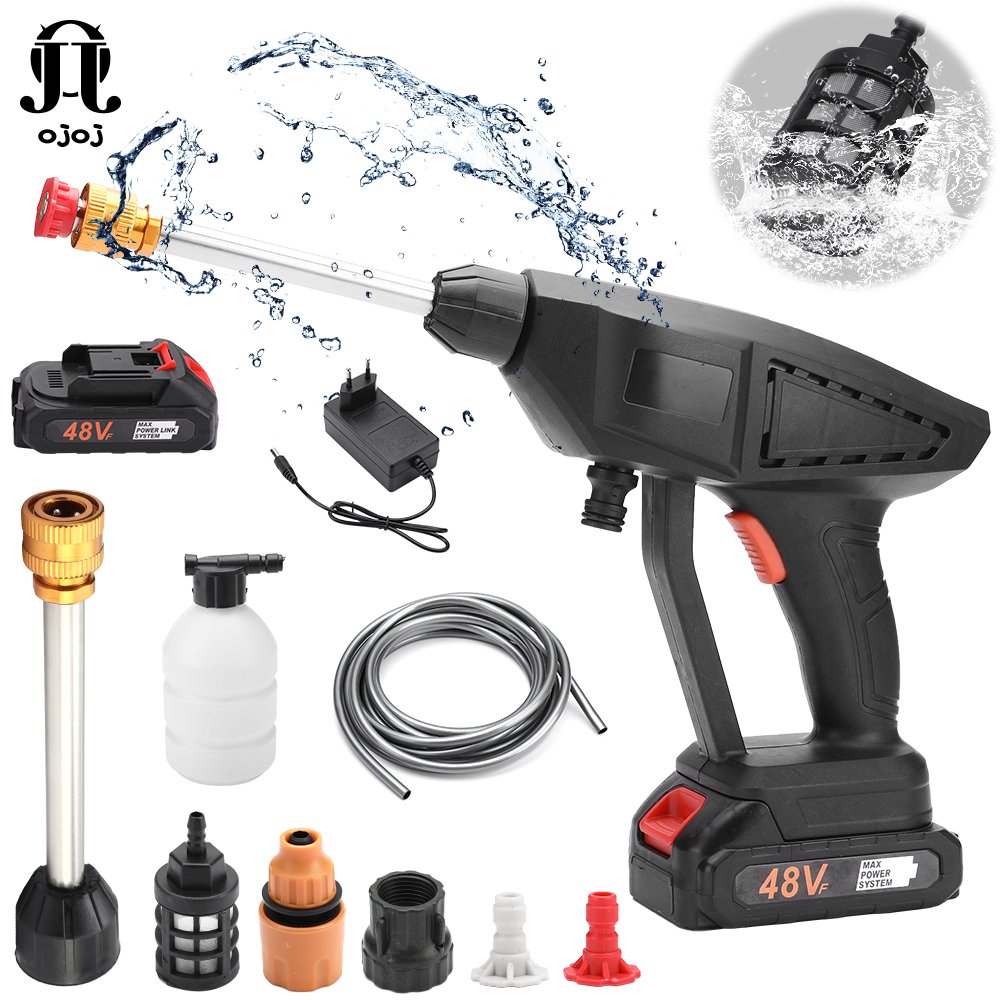 48V Intelligent Portable Cordless Lithium Battery Smart High Pressure Car Washer Gun for Home Use