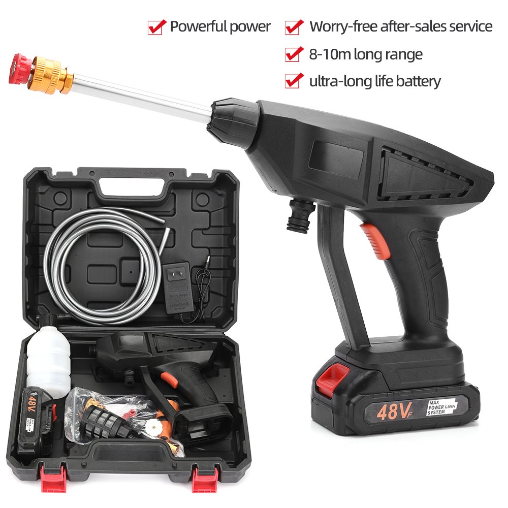 48V Intelligent Portable Cordless Lithium Battery Smart High Pressure Car Washer Gun for Home Use