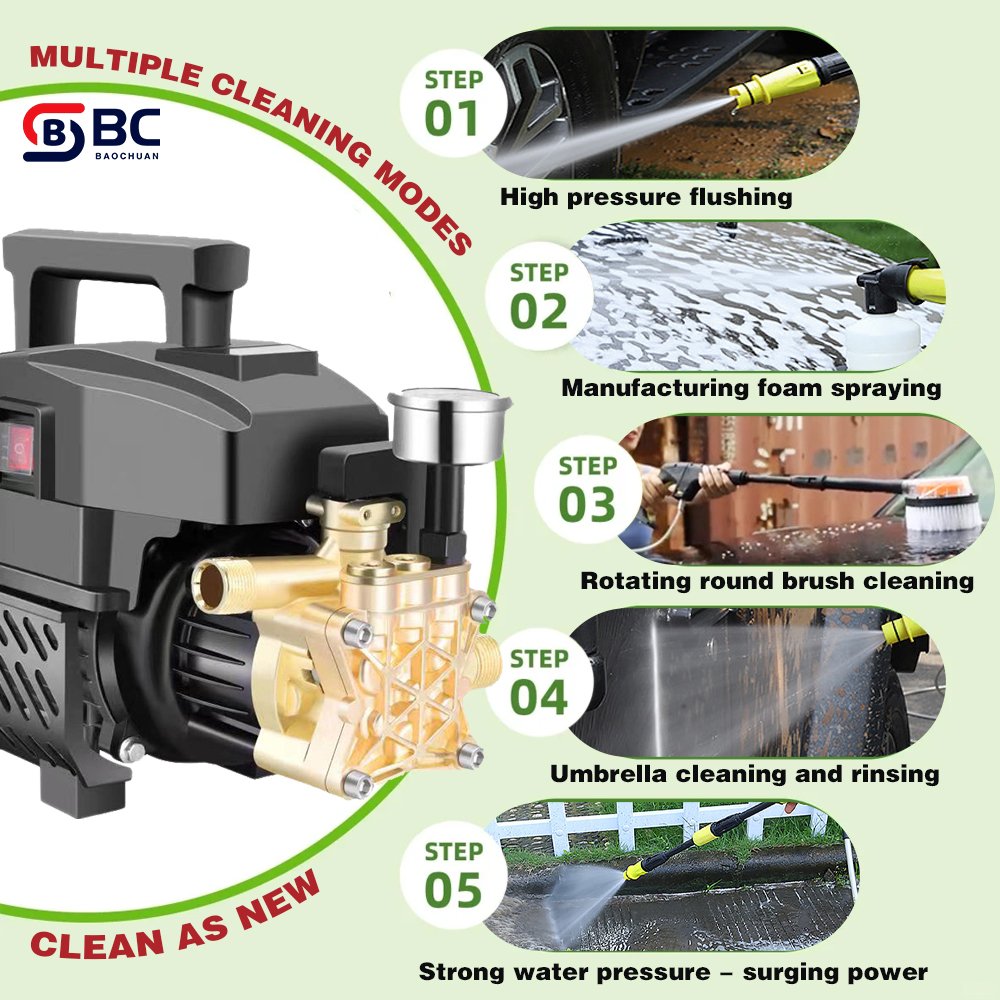 Portable handheld Automatic car washing device Free sample High pressure water pump 220V high power Car washing machine