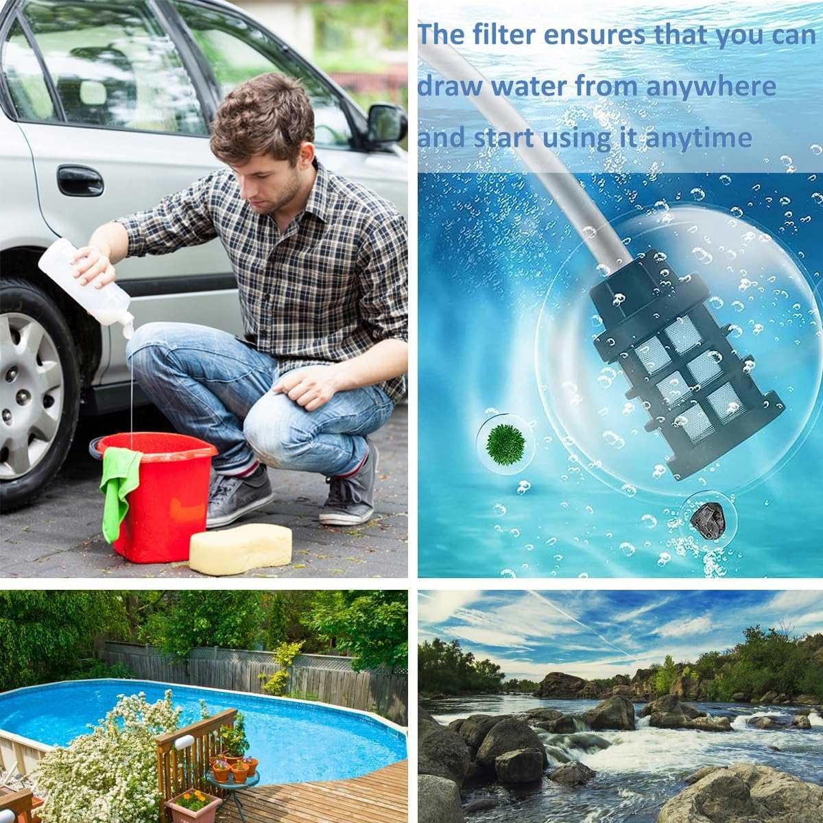 Portable Electric Battery Powered Automatic High Pressure Wireless Car Washer Cordless Pressure Washer with 6 in 1 Nozzle