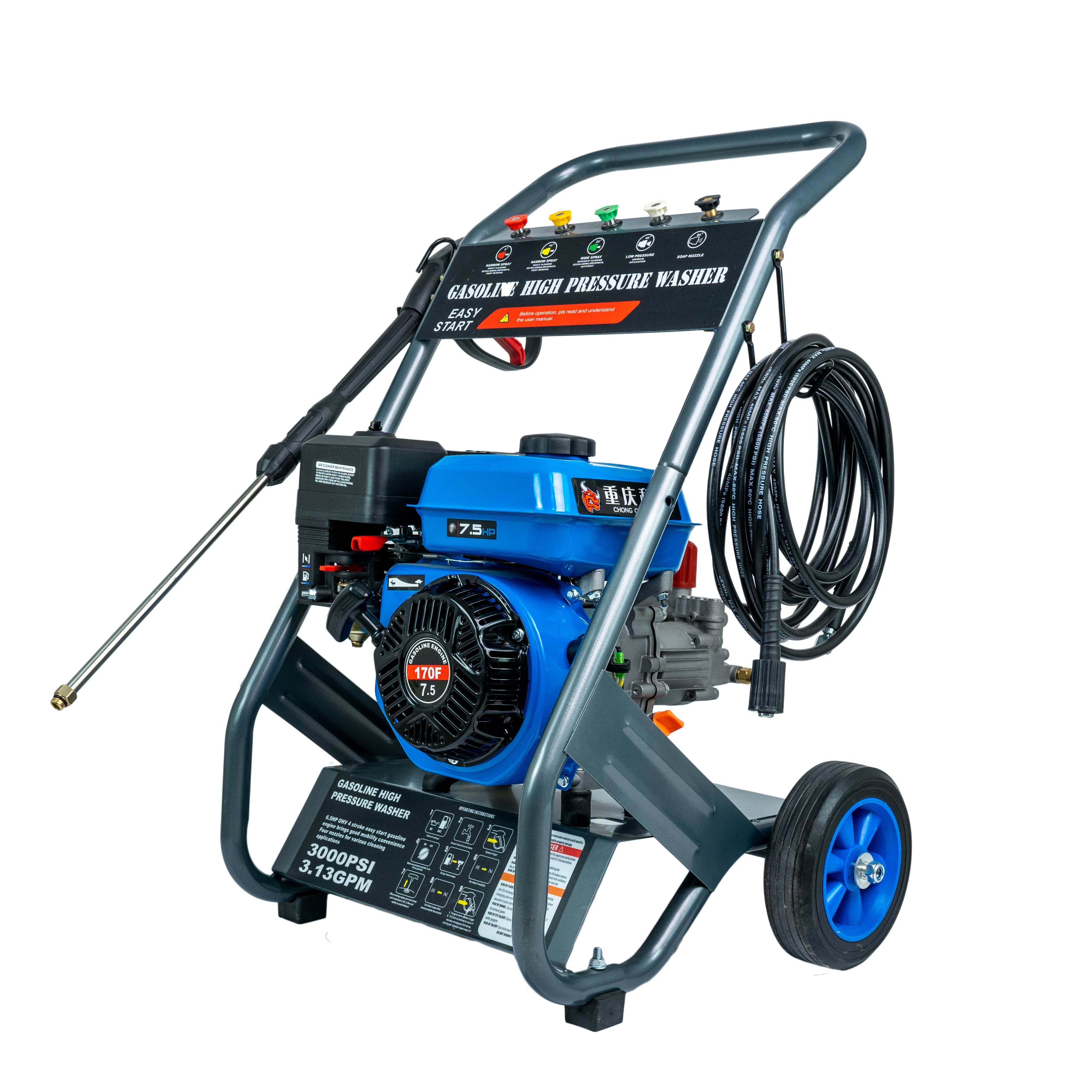 portable farm garden washing equipment 6.5HP 4-stroke OHV 150Bar 2500psi Gasoline Engine High Pressure car Washer