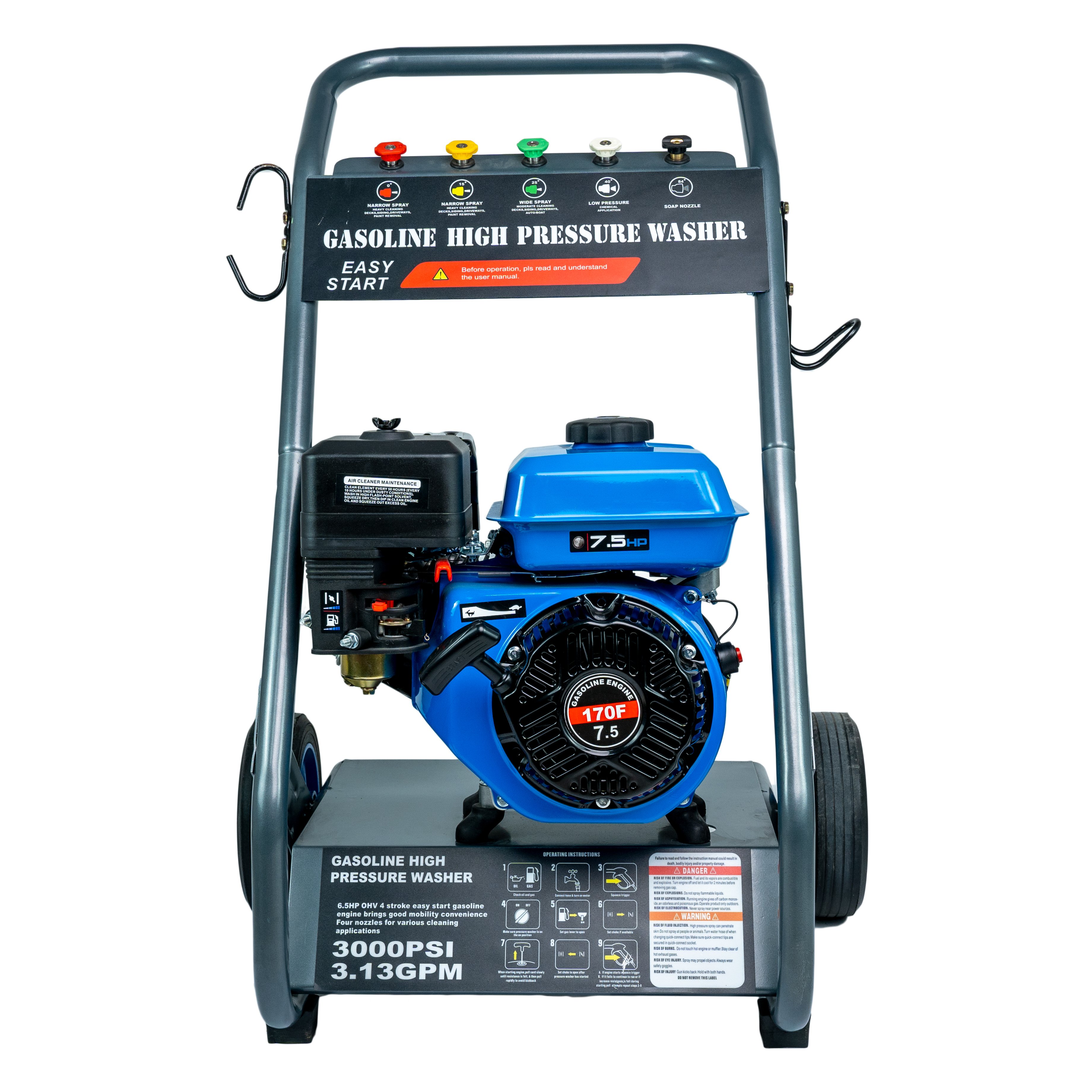 portable farm garden washing equipment 6.5HP 4-stroke OHV 150Bar 2500psi Gasoline Engine High Pressure car Washer