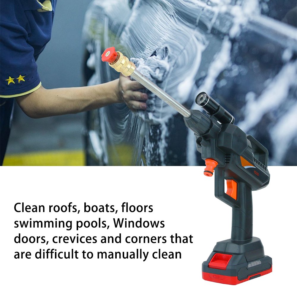 High-Power Lithium Ion Battery Car Washer Gun with Foaming Function 12V Power Tool Suit for Car Wash Made ABS PP Brass Plastic