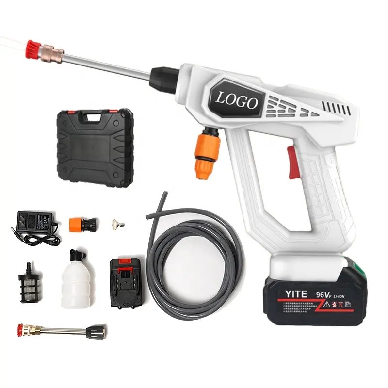 Cordless High Pressure Car Washer Rechargeable Lithium Battery Wireless Car Washing Machine Spray Gun Portable Pressure Washer