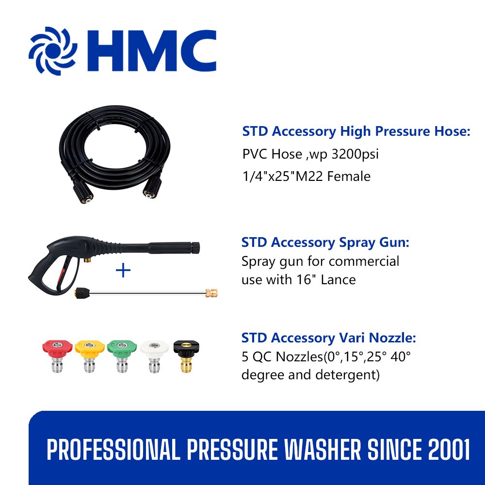 207 Bar/3000 PSI with Nozzle Holder New Premium Trigger Gun Water Jet High Pressure Cleaner