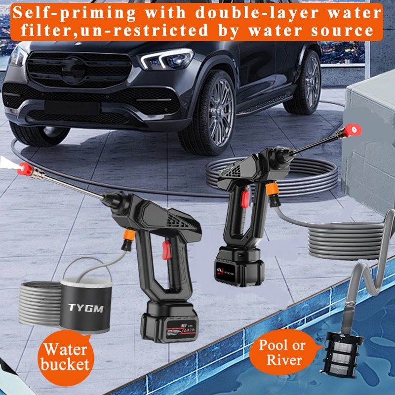 High Pressure Car Wash Water Gun Portable 24V Electric Vehicle Washer Machine Wireless cleaning tools floor flushing Equipment