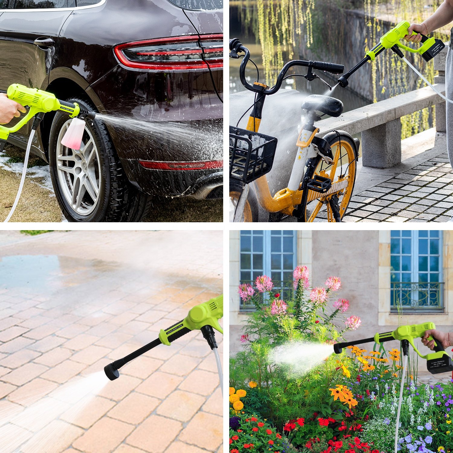 Hot Selling New-designed Portable Carwash Wireless Handheld 3000MAh Electric High Pressure Car Washer Jet Gun