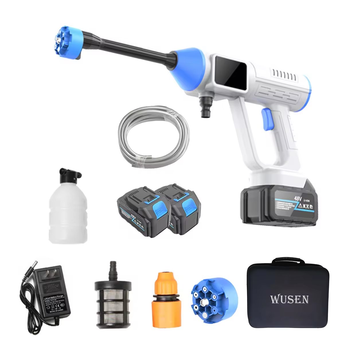 Factory Sell Quality Adjustable Car Washer Nozzle Spray Electric Rechargeable Automatic brushless pressure washer
