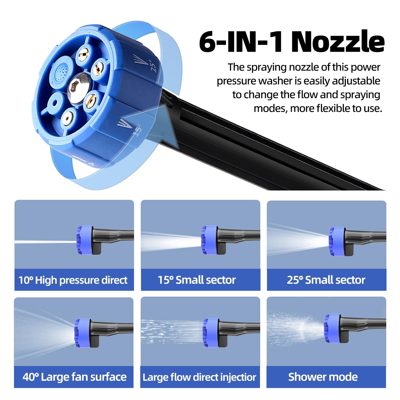 Factory Sell Quality Adjustable Car Washer Nozzle Spray Electric Rechargeable Automatic brushless pressure washer