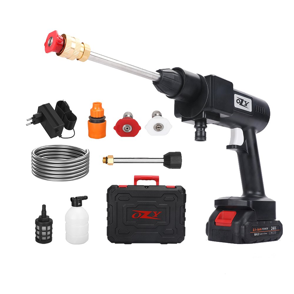24V High Pressure Cordless Car Washer Wireless Spray Portable Water Gun Cleaning Machine for Irrigation with Lithium Battery