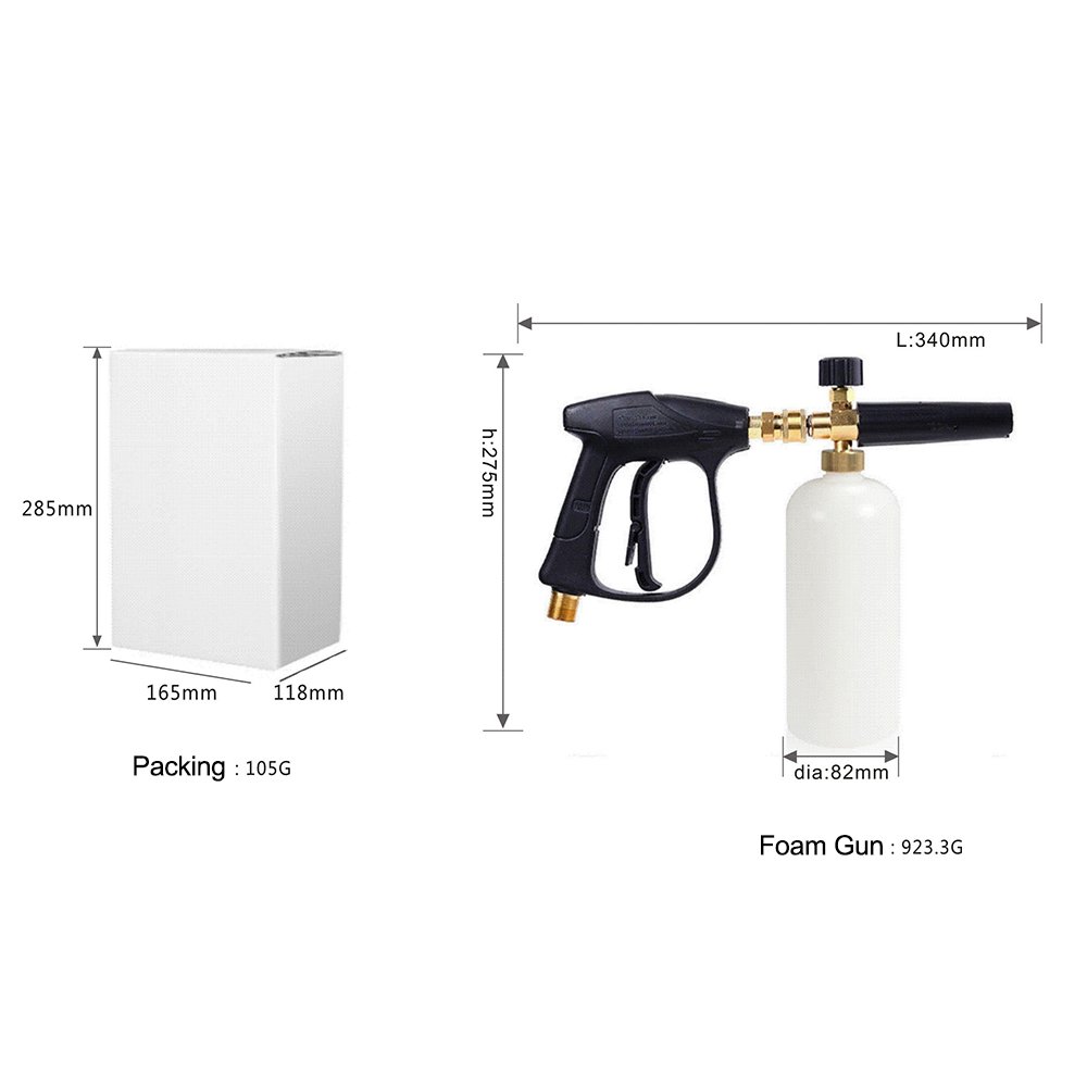 Canon De Espuma High Pressure Car Washer 1/4 Inch Quick Connect 3000 Psi Car Wash Foam Gun High Pressure Snow Foam Lance
