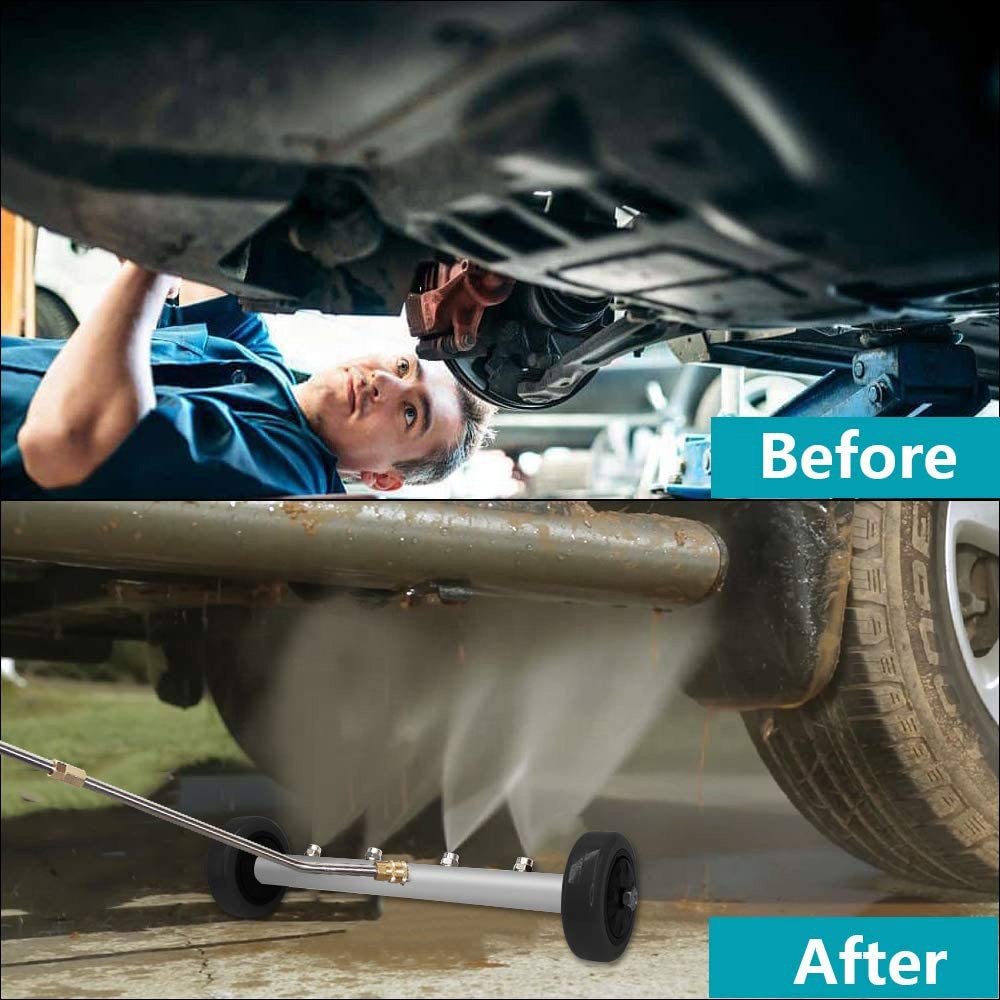 4000PSI High Pressure Car Under Body Chassis Washer Undercarriage Cleaner Water Broom Cleaner Kit for 1/4" Connector