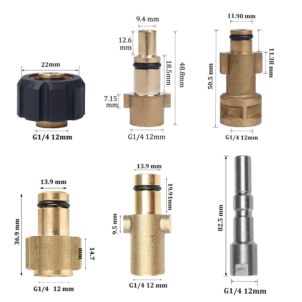 NBT High Pressure Car Washer Connecter Sprayer Nozzle Male Female Connector Foam Gun Fitting Nozzle Adapters