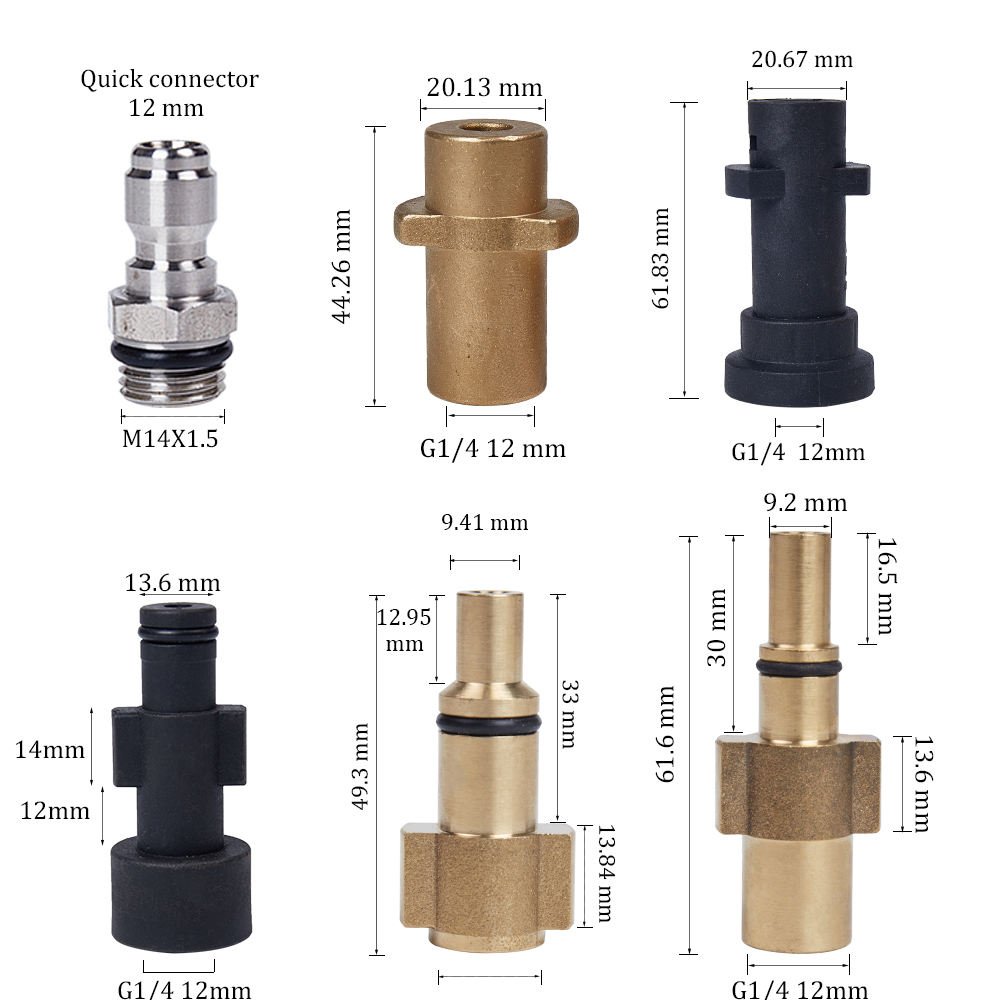 NBT High Pressure Car Washer Connecter Sprayer Nozzle Male Female Connector Foam Gun Fitting Nozzle Adapters