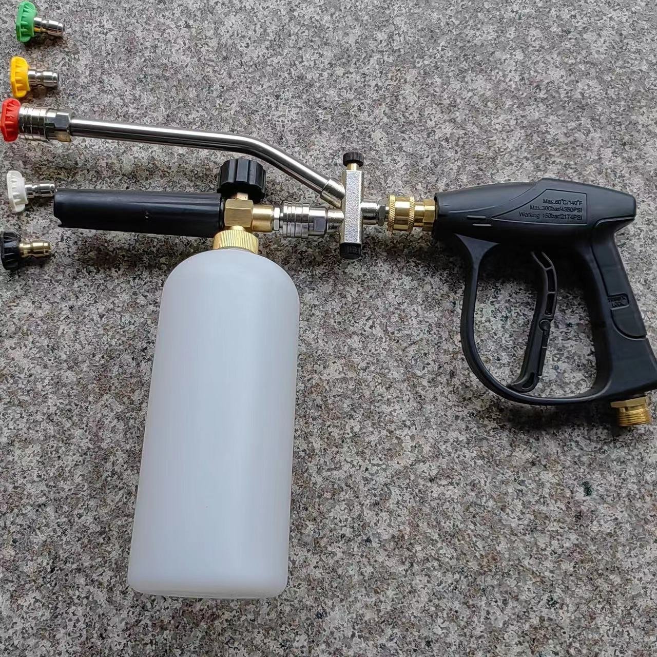 Hot Sale Dual-Connector Lance Pressure Washer Foam Cannon Dual Lance Pressure Washer Wand with 5 Nozzles Tips