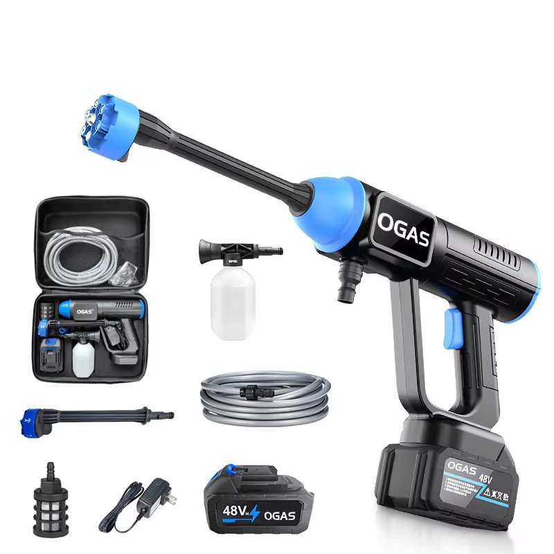 OGAS Water Spray Car Foam Wash Gun 500W 48V 96V 50Bar Electric High Pressure Car Washer Water Gun Cleans Cars Fences & Patios
