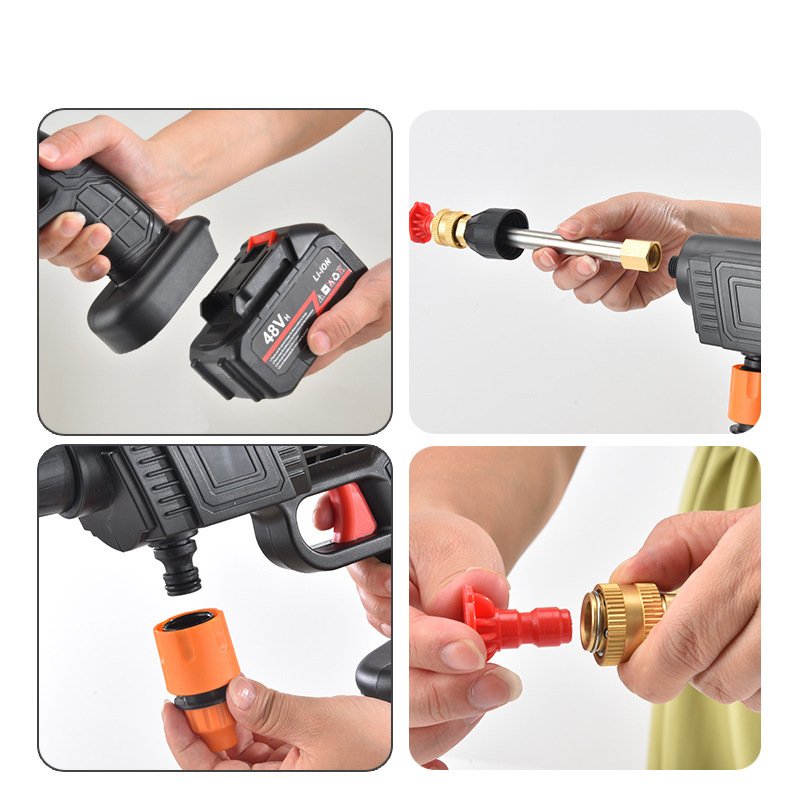 Car Washing Machine Water Spray Gun Battery Powered Car Wash Wireless Lithium Battery Portable High Pressure Car Washer
