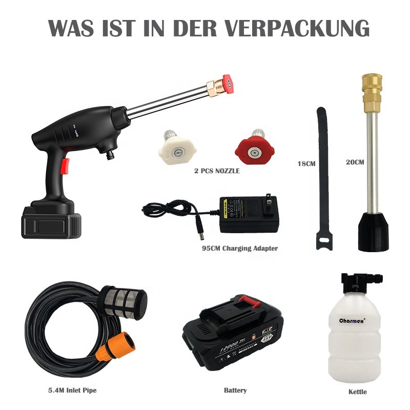 Custom Wired 300W Power Motor Household Electric Washing Machine Water Pump Spray Gun Car Washer 12 Volt