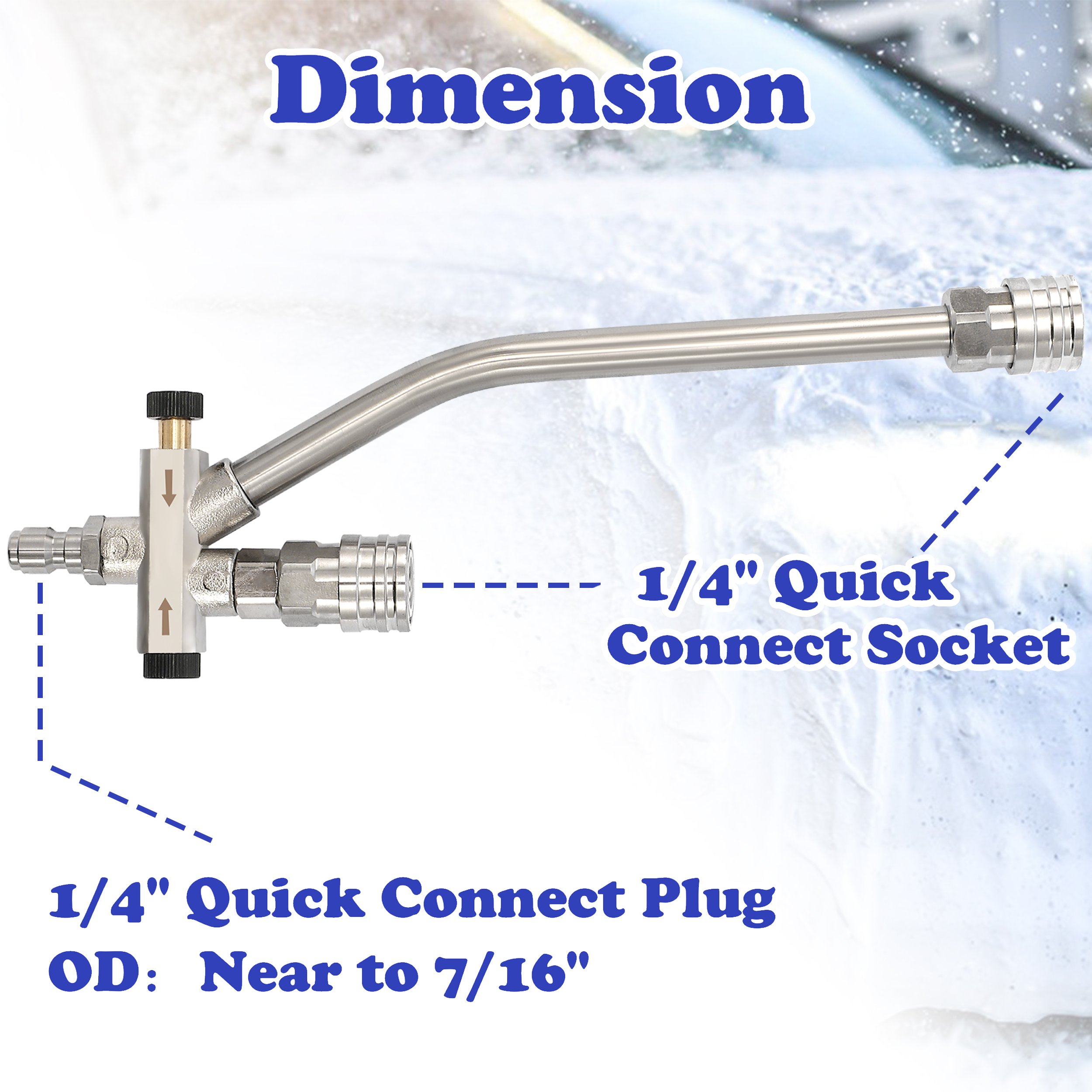 Pressure Washer Snow Foam Cannon Car Wash Electric Foam Cannon With Dual-Connector Accessory