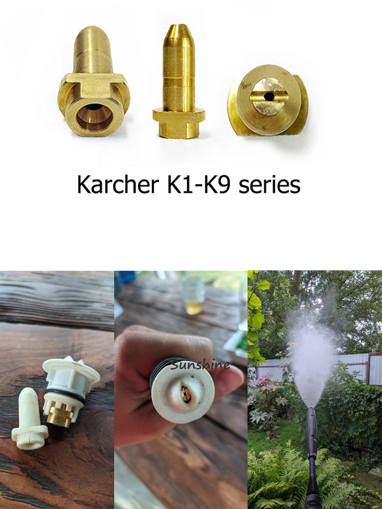 SS Brass Nozzle Replacement Spray Nozzle Car Washer Jet Nozzle Water Spray Tip Bullet for Karche Pressure Washer Spray Gun Lance
