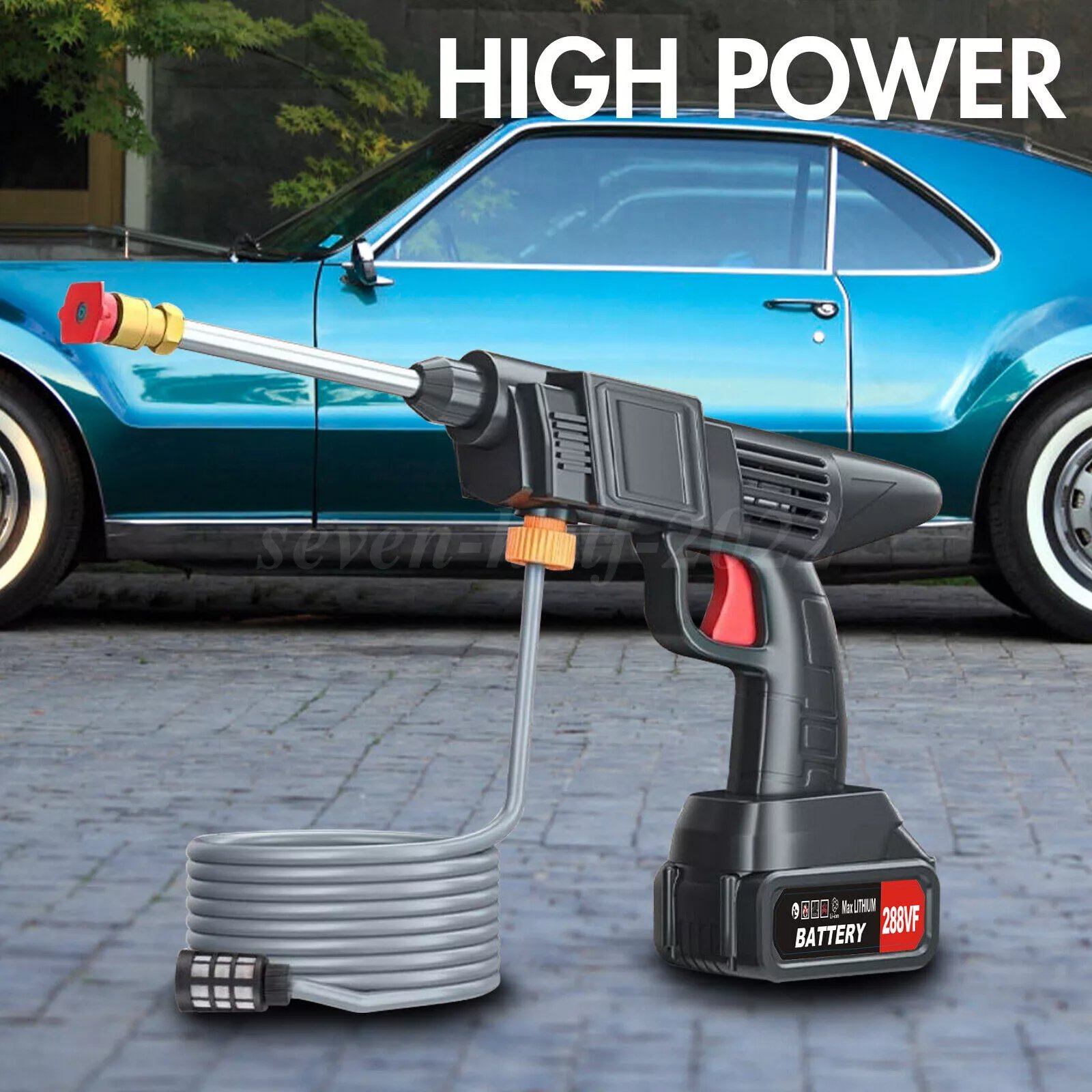 New Cordless Electric High Pressure Water Spray Gun Portable Car Washer Cleaner Tool