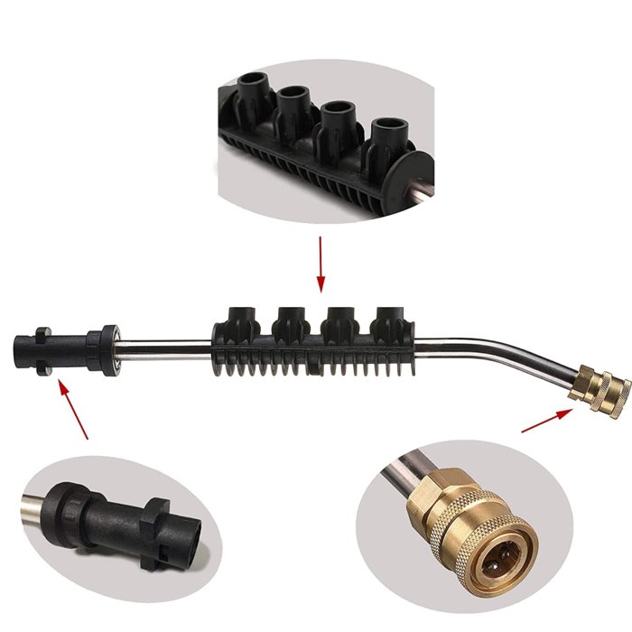 NBT 5 Color Pressure Washer Lance Extension Wand Jet Wash Gun Accessories 5Pcs Angled Spray Nozzles