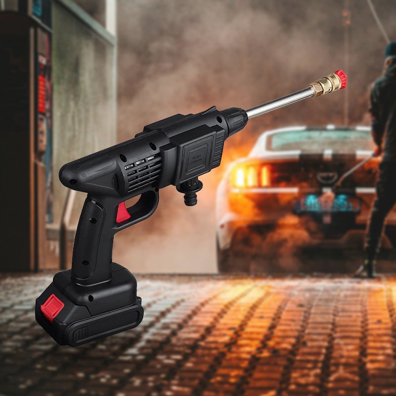 Portable Car Washer Portable Jet Cleaning Lithium Battery Machine Black Gun Powerful High Pressure the bike Car Cleaning Washer