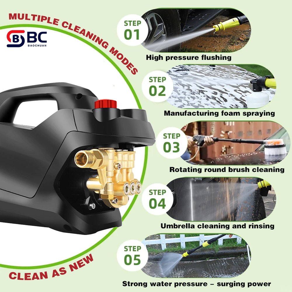 BC053018 Aluminum Copper Motor 1500w High Pressure Car washer portable electric High Pressure Car washer for household home use