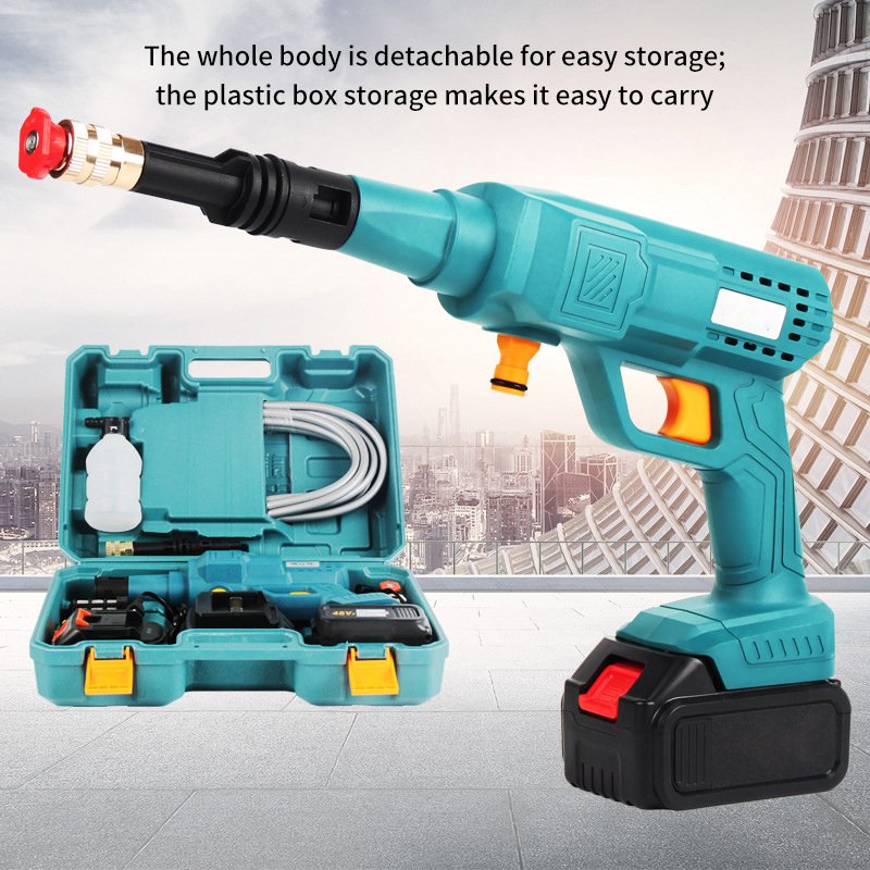 Portable Rechargeable High Pressure Car Washer Machine 6-in-1 Water Wash Gun Electric Car Washing Equipment