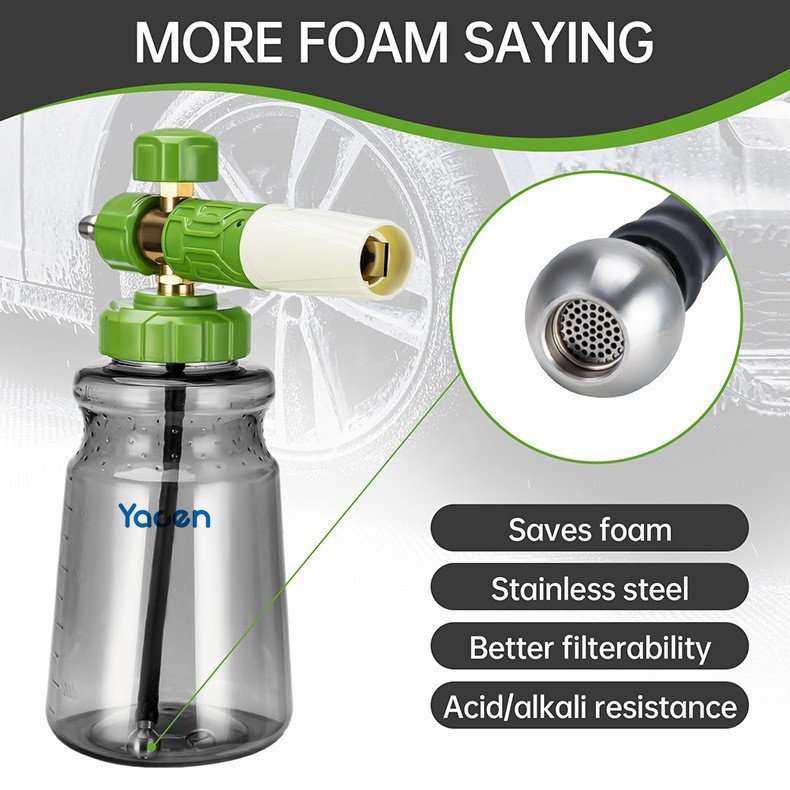 New Matcha green transparent PA pot Brass filter element scrub spray kettle Household high-pressure car wash water gun foam pot
