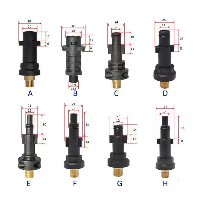 NBT Plastic Adapter High Pressure Water Gun Connector Nozzle Adapter Foam Cannon Fitting For Car Washer