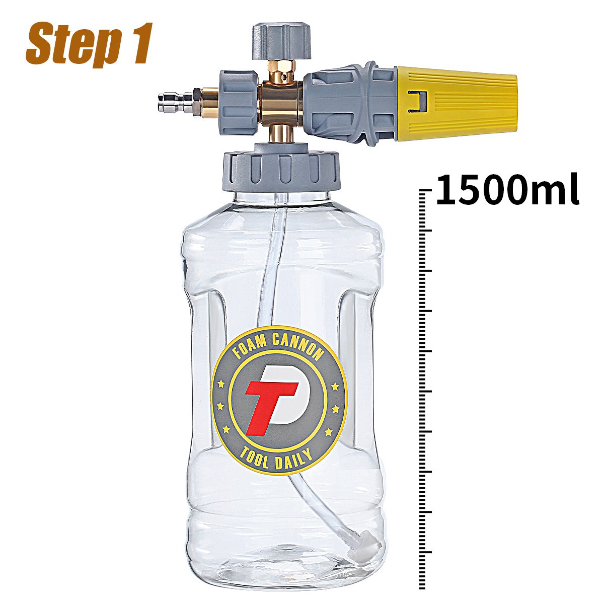 Transparent 1.5 L Car Wash Foam Bottle Pressure Washer Foam Lance Big Mouth Car Foam Blaster