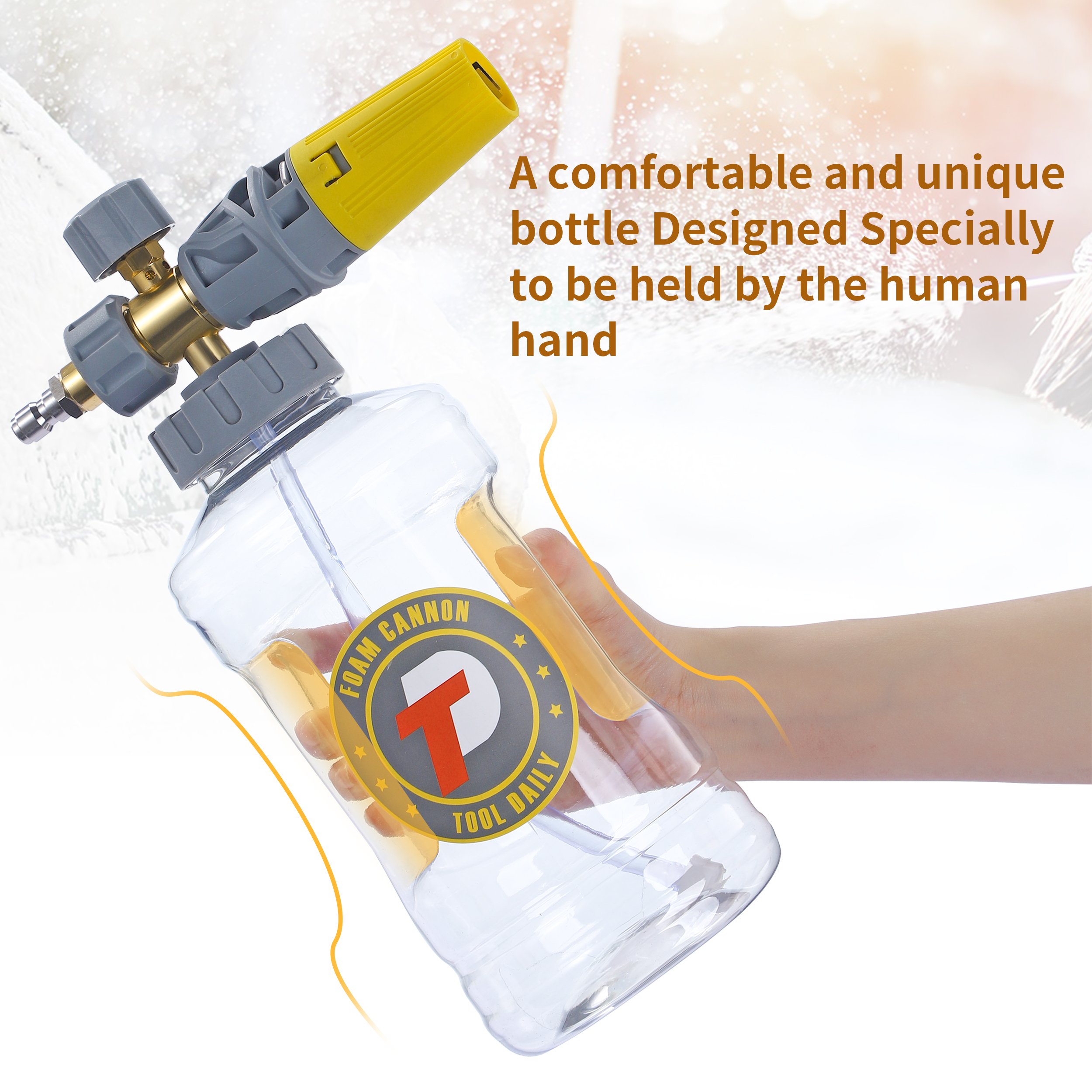 Transparent 1.5 L Car Wash Foam Bottle Pressure Washer Foam Lance Big Mouth Car Foam Blaster