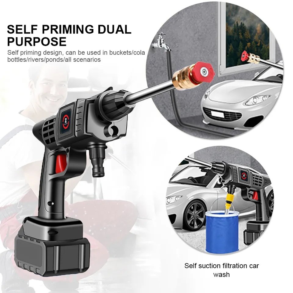 RONIX Car Washing Machine Water Spray Gun Car Wash Wireless Lithium Battery Portable High Pressure Car Washer