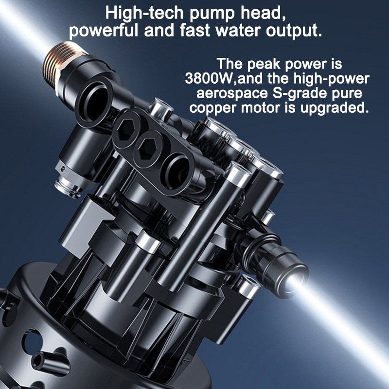 High power vehicle brush, equipped with a 7 meter short water gun, high pressure water pump cleaning machine.