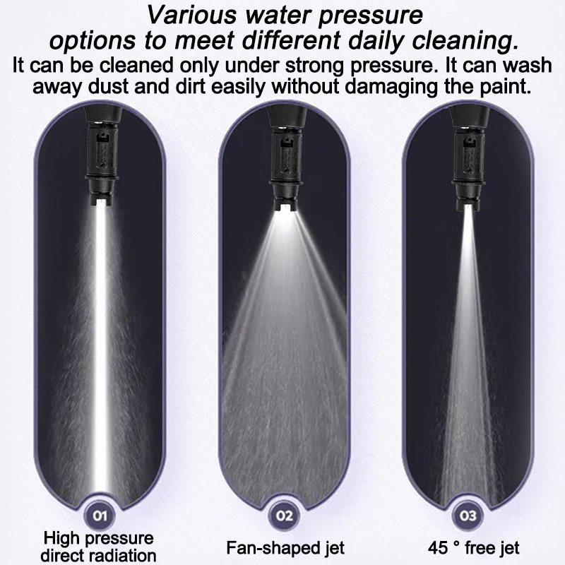 High power vehicle brush, equipped with a 7 meter short water gun, high pressure water pump cleaning machine.