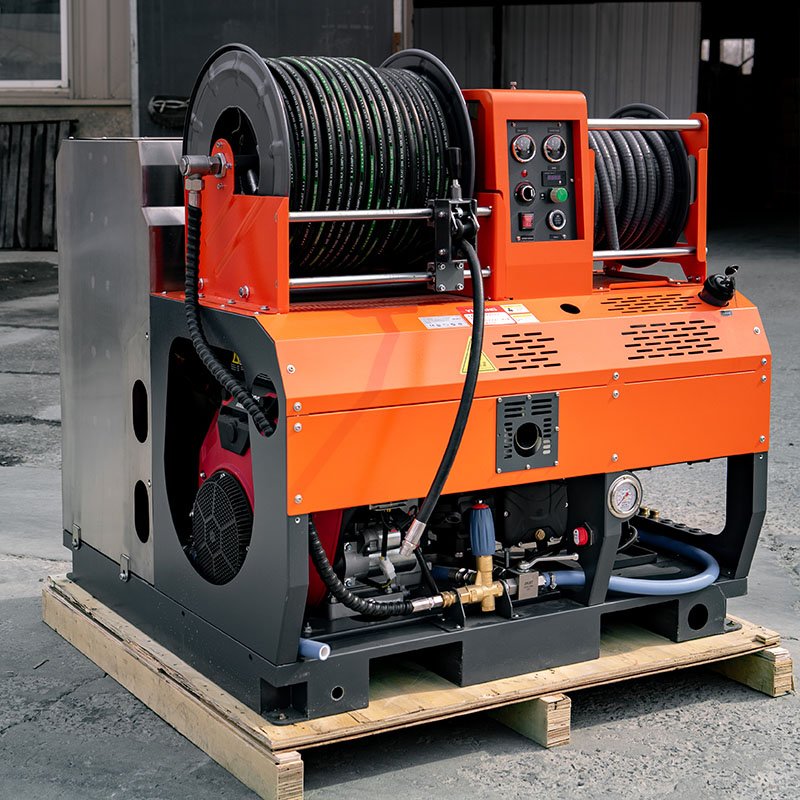AMJET New High Pressure Water Jet Drain Cleaner Sewer Jetter Drain Cleaning Machine For 75-600mm Pipe Cleaning