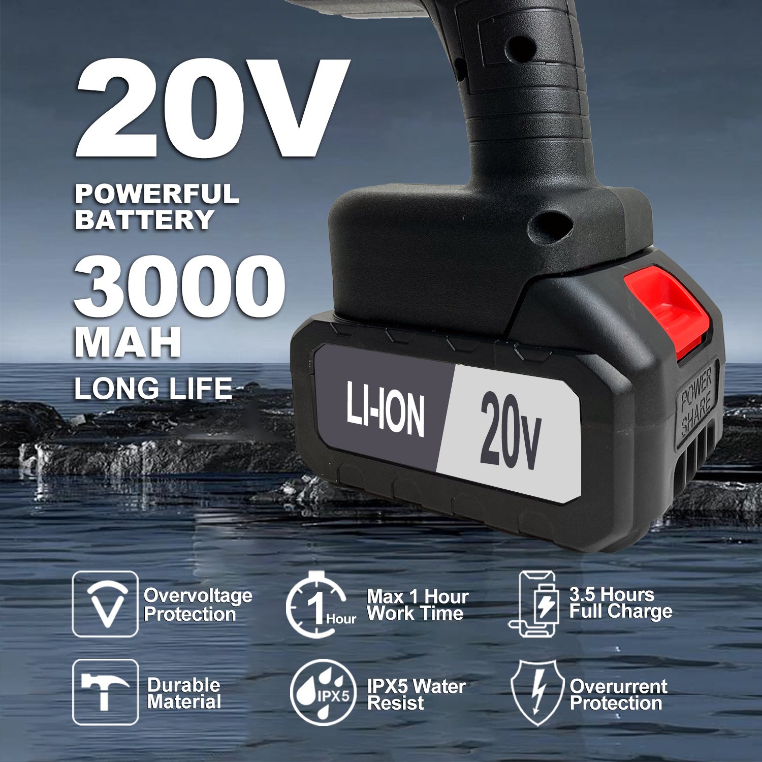 20V Lithium Battery Cordless High Pressure Car Washer