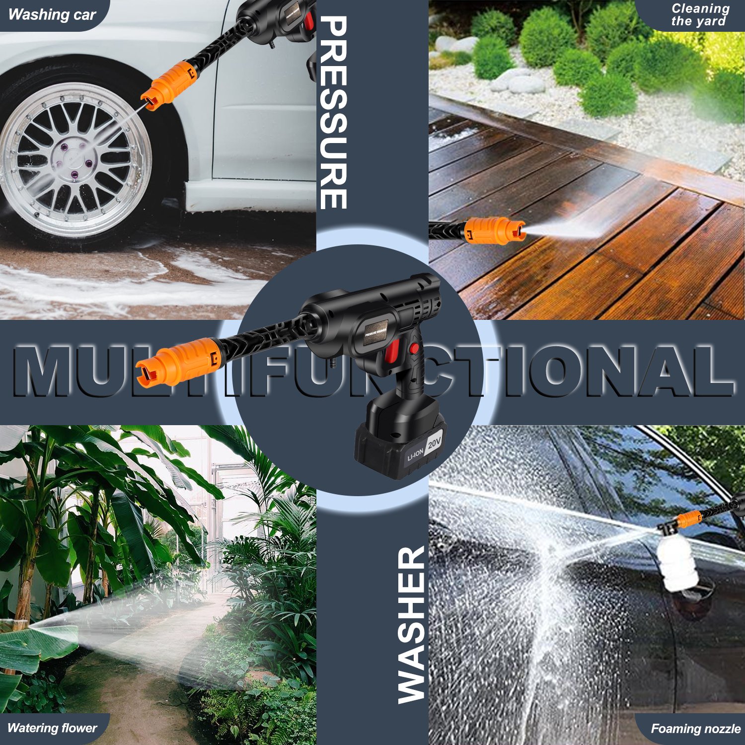 20V Lithium Battery Cordless High Pressure Car Washer