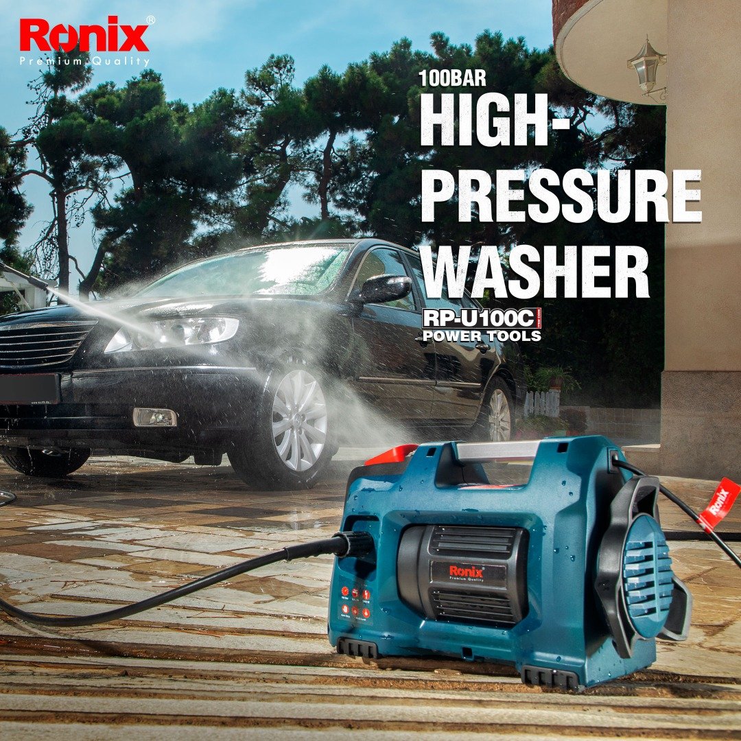 Ronix Carwash RP-U100C 1400W 100BAR Power Wholesale Car Cleaning Adjustable Spray Gun Car Wash Machine High Pressure Washer