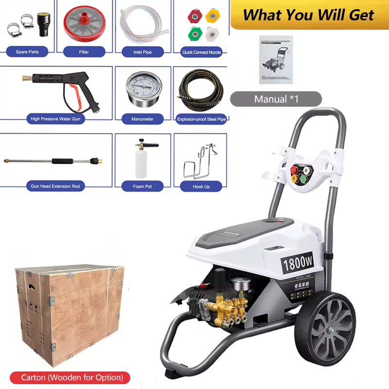 Commercial Industrial 3 KW Car Washer High Pressure 17Mpa Water Cleaning Machine Water Jet Foam Gun Car Washer