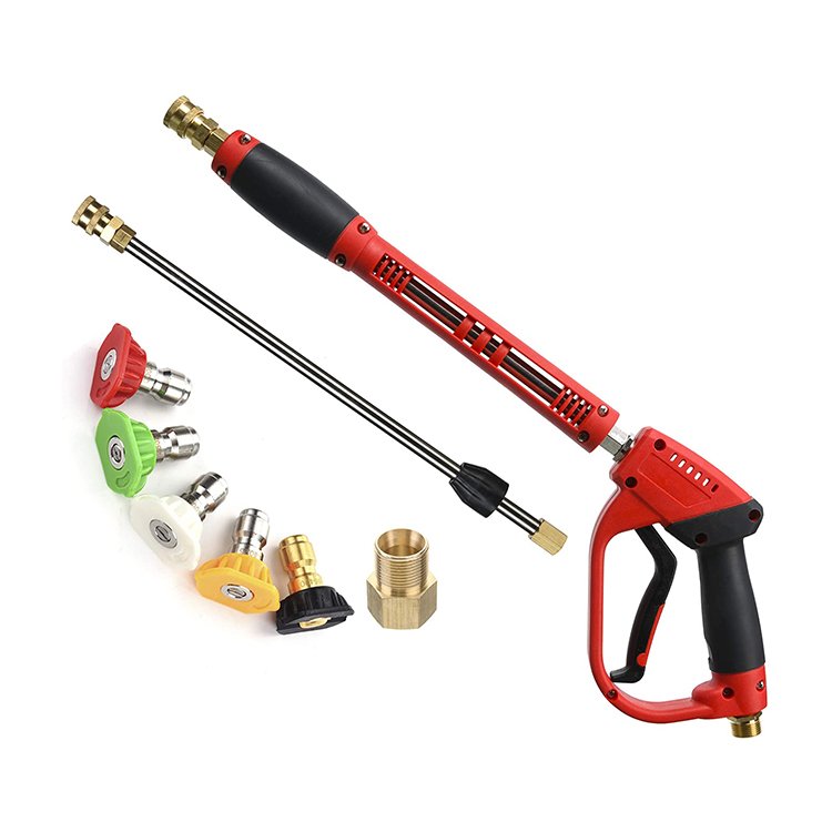 5000 Psi High Pressure Washer Gun With Extension Wand Car Foam Gun With 5 Nozzle Tips Set