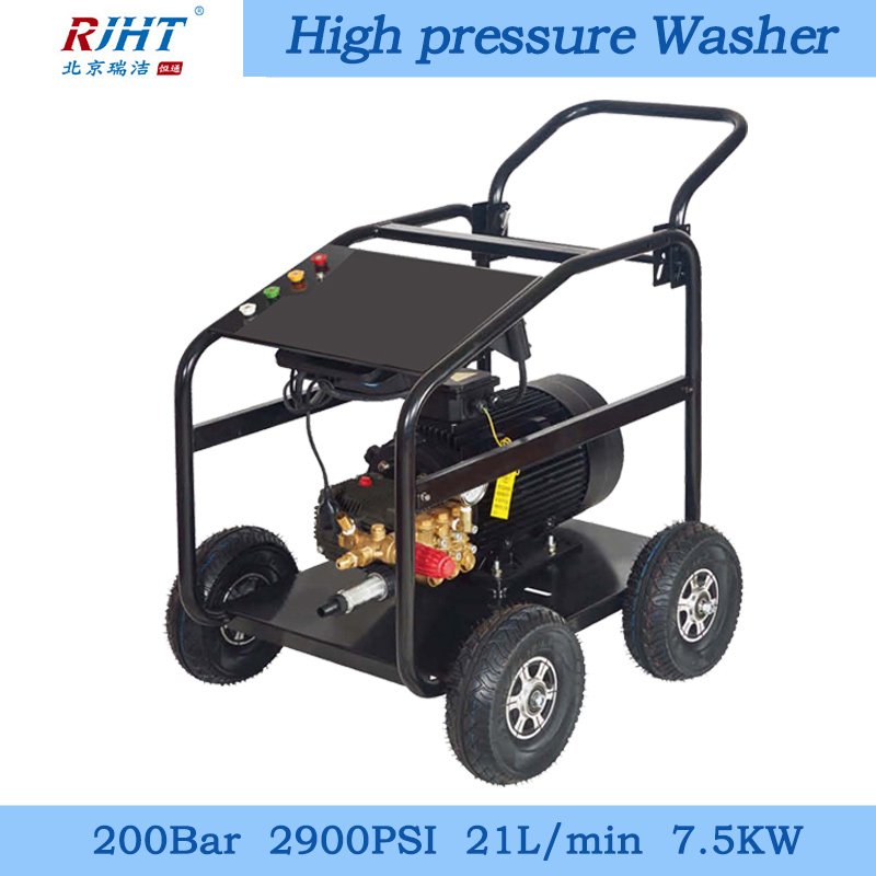 2900PSI 7.5KW 200bar21LPM Industrial Electric Multifunction Engineering Vehicle Heavy Duty Clean High Pressure Water Jet Machine