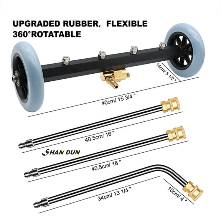 Pressure Washer 4000psi Car Undercarriage Cleaner 16inch Power Surface Cleaner Attachments Water Broom with 3 Wands