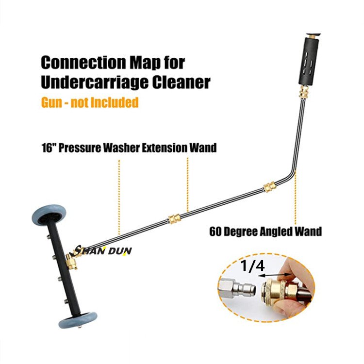 Pressure Washer 4000psi Car Undercarriage Cleaner 16inch Power Surface Cleaner Attachments Water Broom with 3 Wands