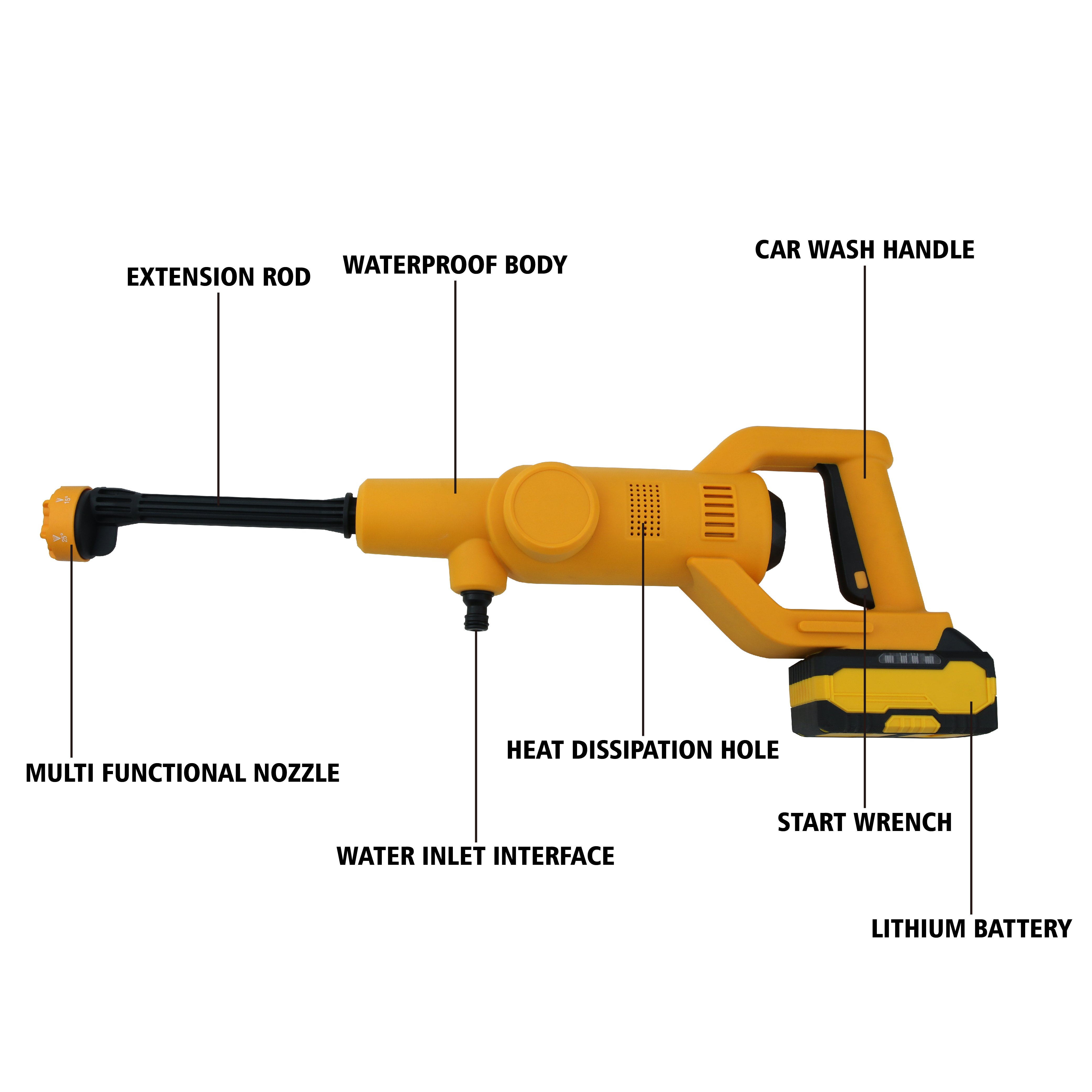Cordless Car Washer Water Gun 24v Lithium Battery Car Wash portable Gun Electric Cordless Pressure Washer Car
