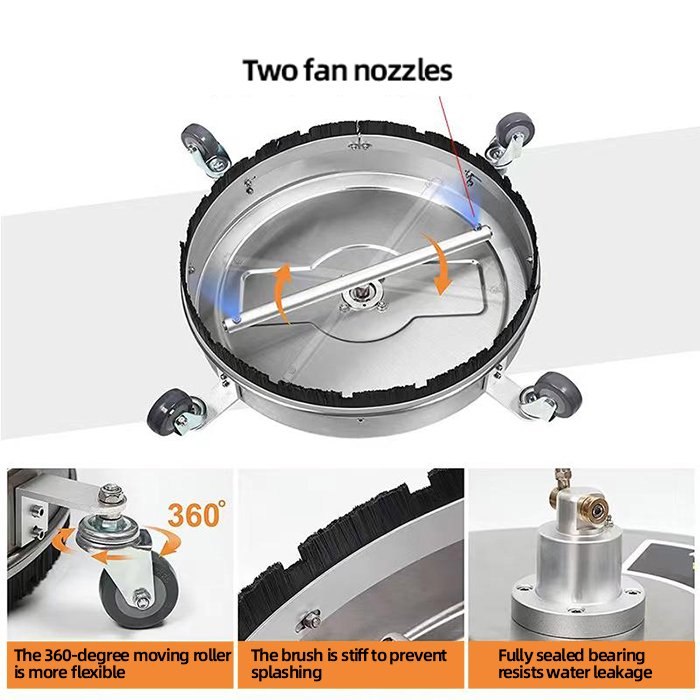 NBT 4000PSI High Pressure Surface Cleaner 13 Inch Portable Pressure Washer Ground Cleaner Road Cleaning