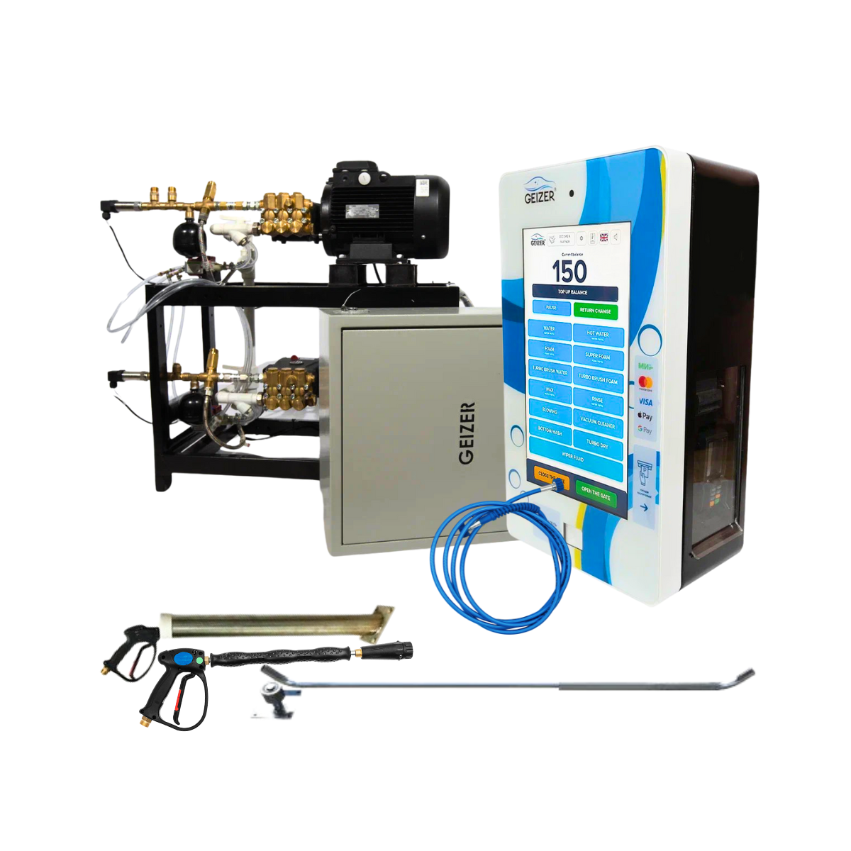 GEIZER Manufacturer - Car/Motorbike Washer Complete Set for Opening Self-Service Carwash Station