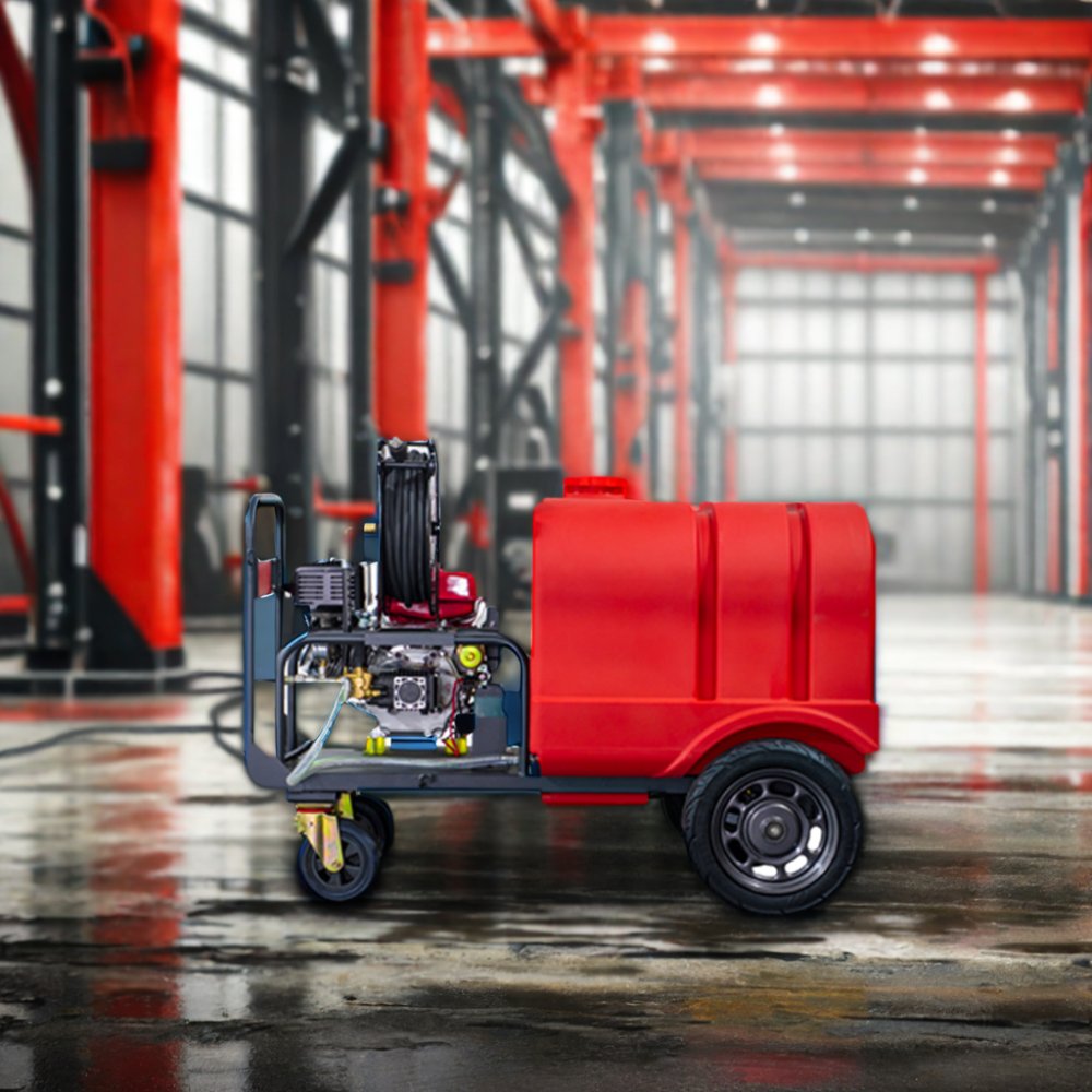 New Mobile Pressure Washer Trailer with Easy-to-Use Short Gun High Pressure Cleaner Core Components-Pump and Motor