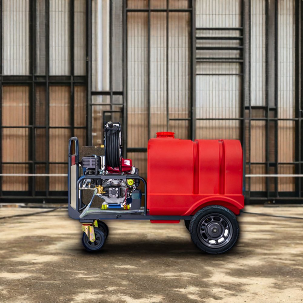New Mobile Pressure Washer Trailer with Easy-to-Use Short Gun High Pressure Cleaner Core Components-Pump and Motor